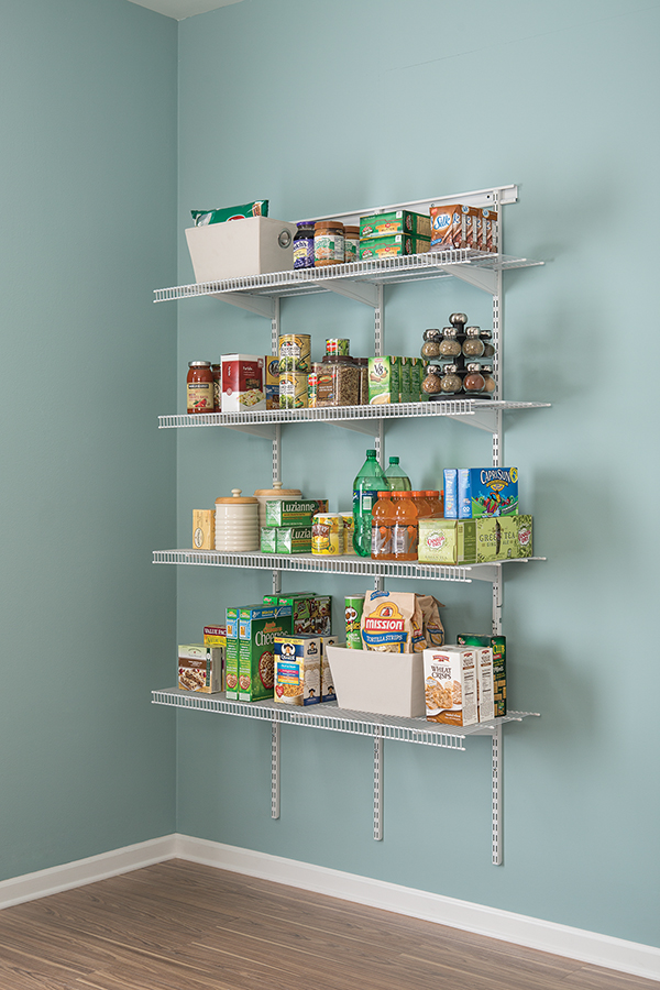 Wall mounted shop wire pantry shelving